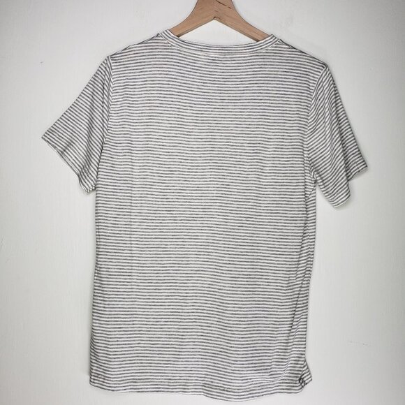 Splendid Stripe Jersey Knit‎ Short Sleeve Tee L Grey White Lounge - Picture 3 of 5